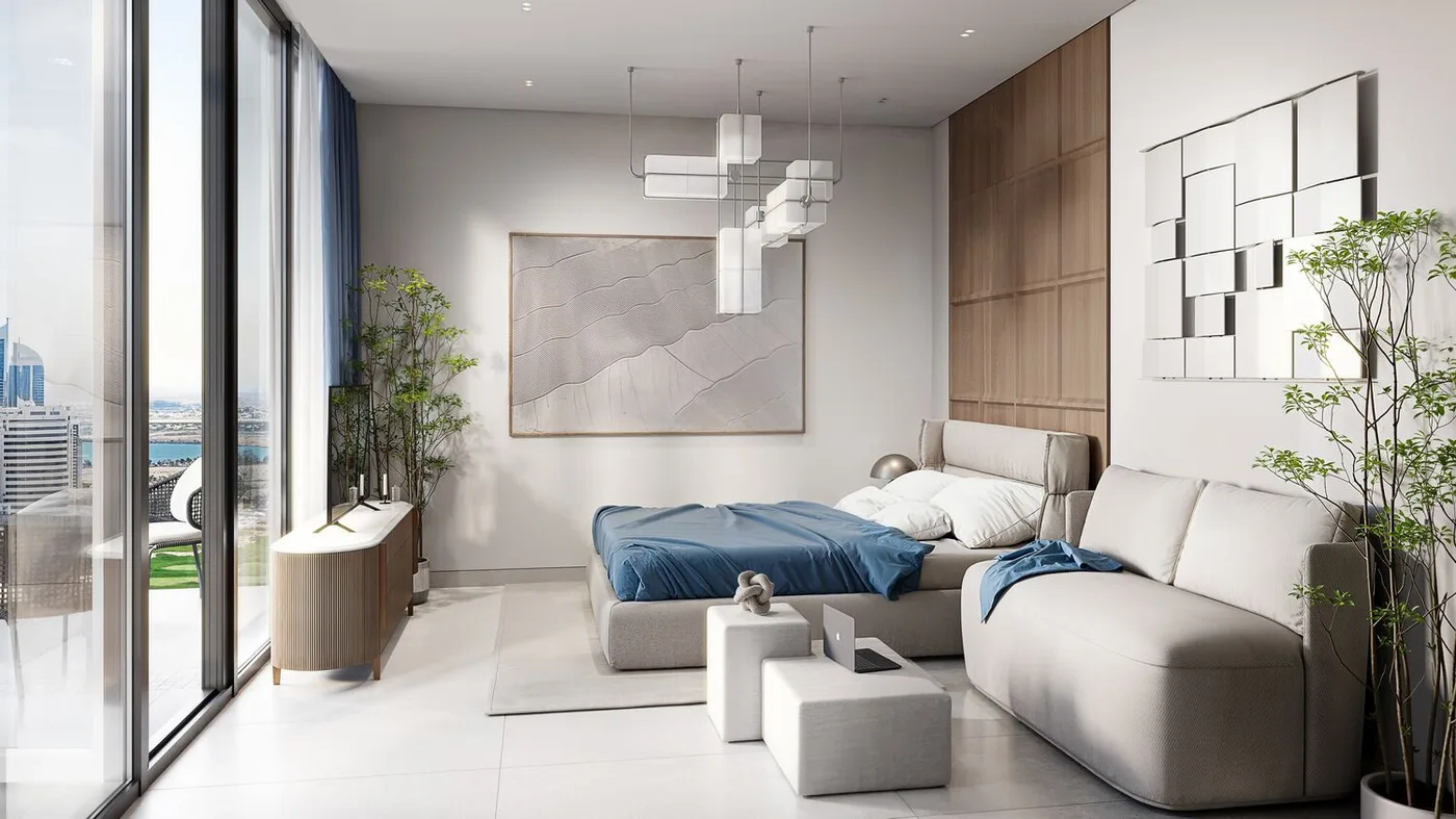 Interior render at TETR1S Tower.