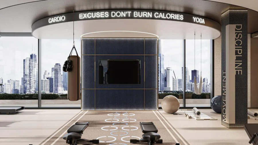 State-of-the-art Gym at Enre Residence by Imtiaz.