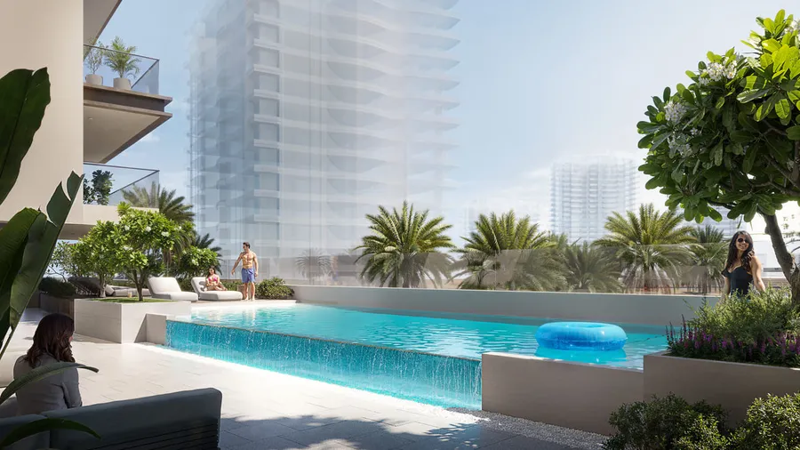 Pool Deck With Sun Loungers at AUREL1A Residence.