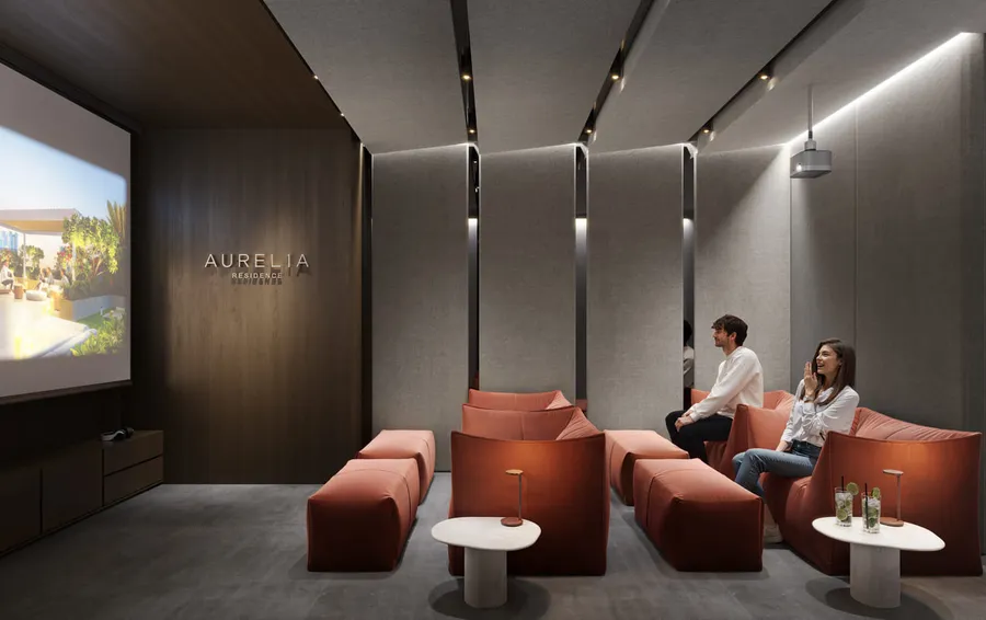 Cinema at AUREL1A Residence.