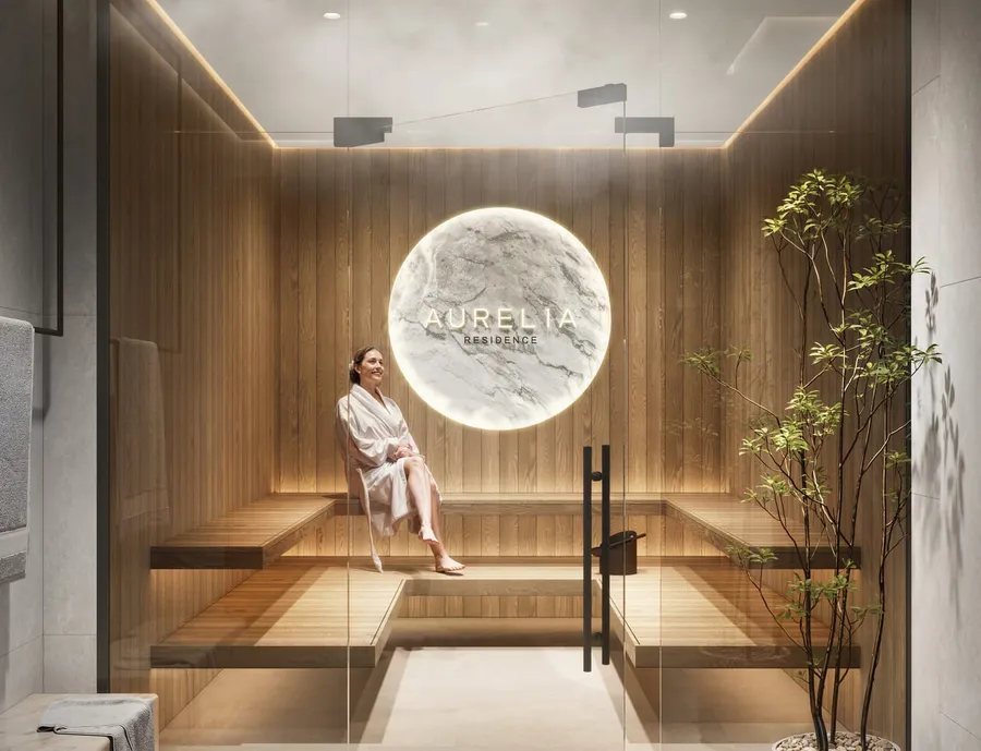 Sauna at AUREL1A Residence.
