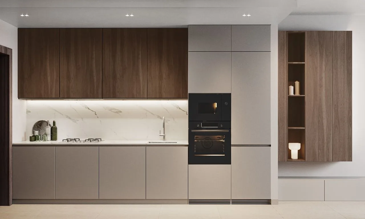 Interior render at AUREL1A Residence.