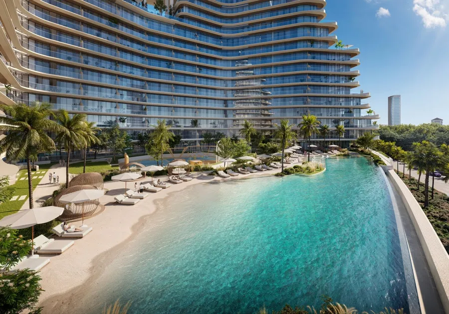 Beach Edge Pool at 15 Cascade Featured by Versace Ceramics.