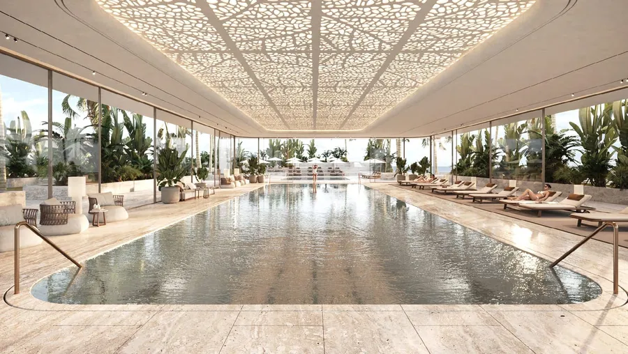Indoor Temperature Controlled Lap Pool at Orla Infinity Dorchester Collection.