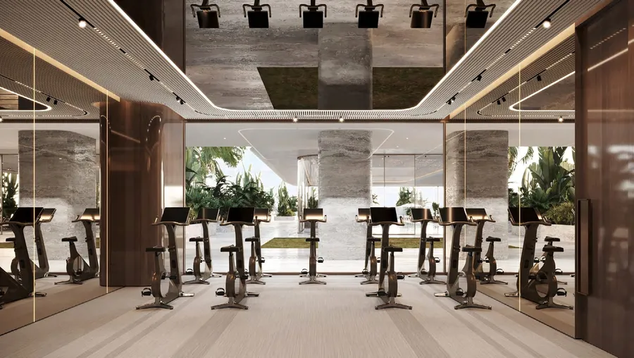 State-Of-The-Art Cycling Studio at Orla Infinity Dorchester Collection.
