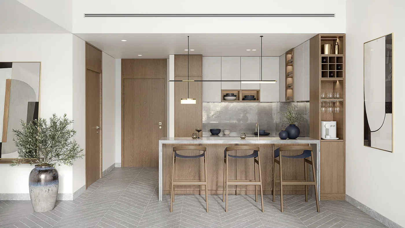 Interior render at The Crestmark.