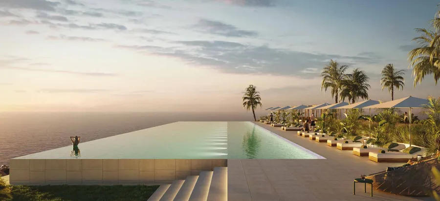 The 50-Metre Long Horizon Pool at Bulgari Lighthouse.