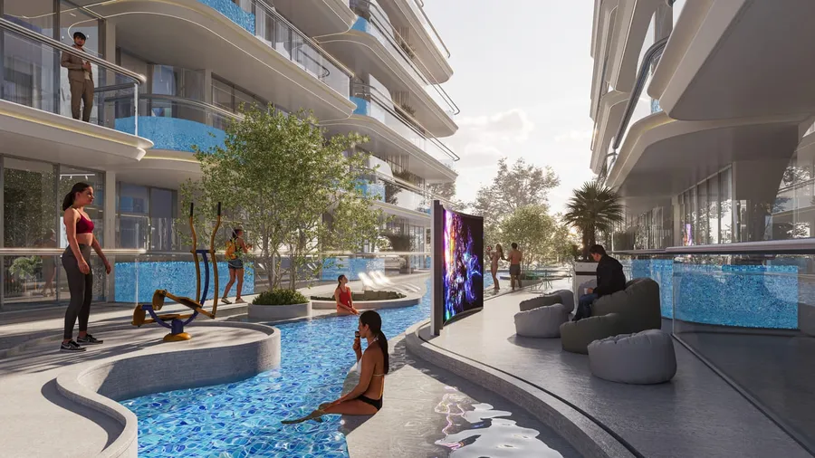 Outdoor Cinema & Gym at Rome by Samana Developers.