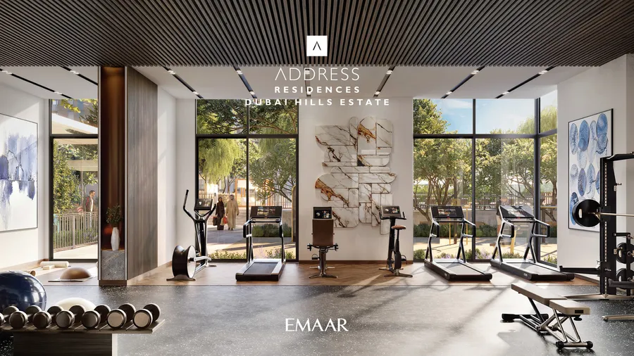 Gym at Address Residences Dubai Hills Estate.