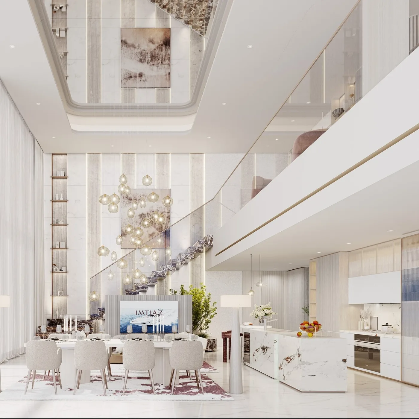 Interior render at Cotier House.