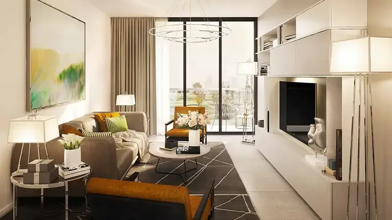 Interior render at Damac Hills - Golf Gate 2.