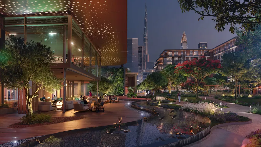 A Private Indoor/Outdoor Lounge Area at Central Park Plaza.