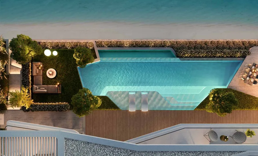 Private Pools at Palm Jebel Ali Villas.