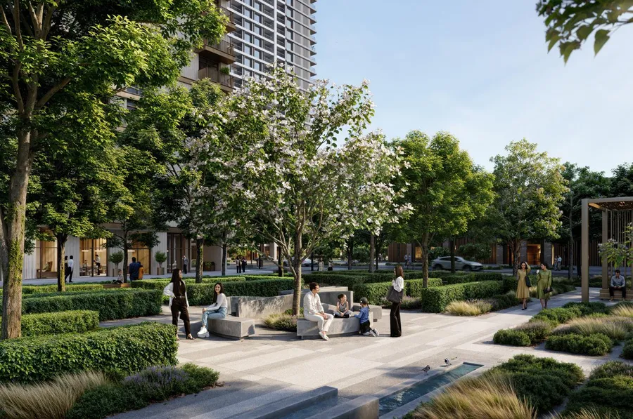 Landskaped Podium Decks at Address Residences Dubai Creek Harbour.
