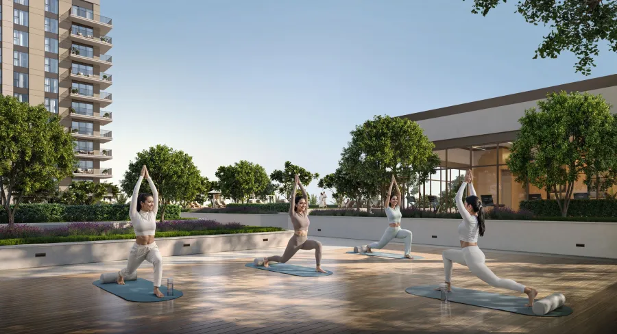 Indoor & Outdoor Yoga Area at Golf Fields.