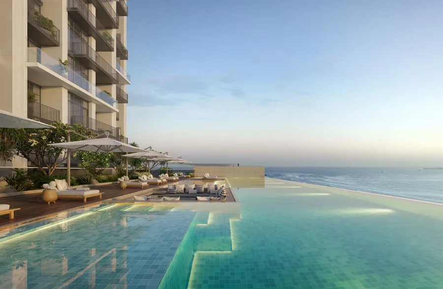 Infinity-Edge Swimming Pool With Breathtaking Sea Views at Anwa Aria.
