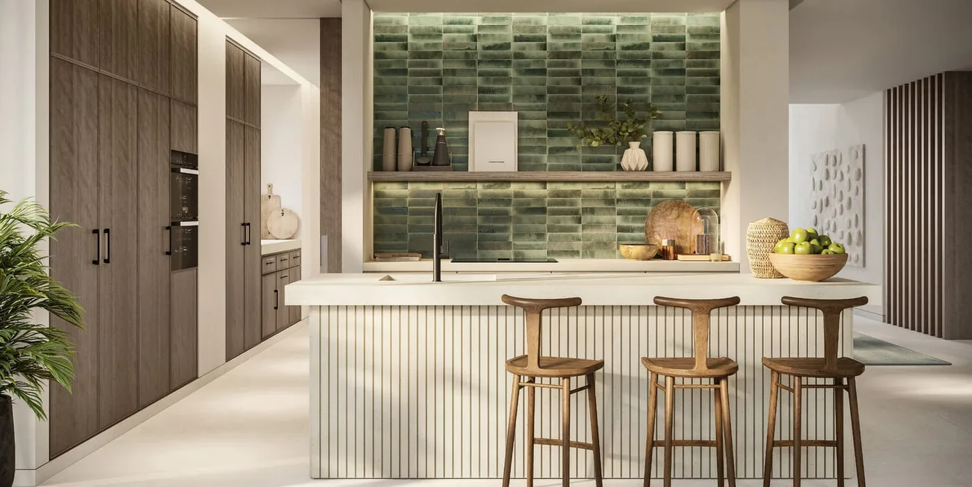 Interior render at Bay Villas.