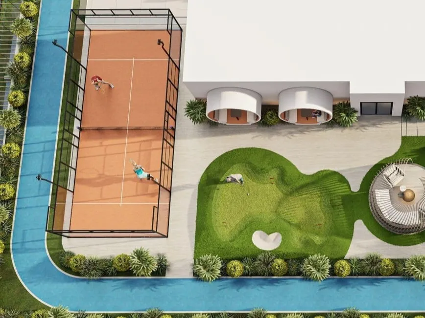Mini Padel Court & Golf Course at Wellington Ocean Walk.