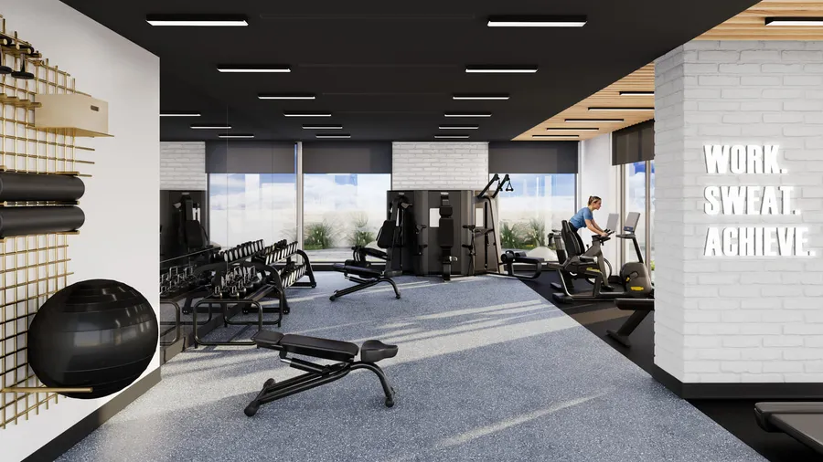 Fitness Studio With Pool View at The Portman.