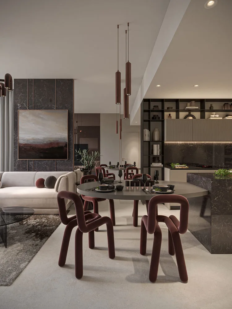 Interior render at Luxor Tower.