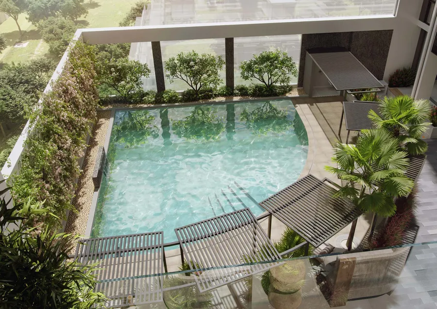 Pool Deck at Hillmont Residences.