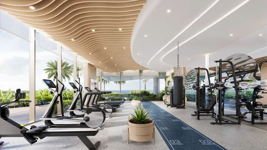 Gym at Sunset Bay One.