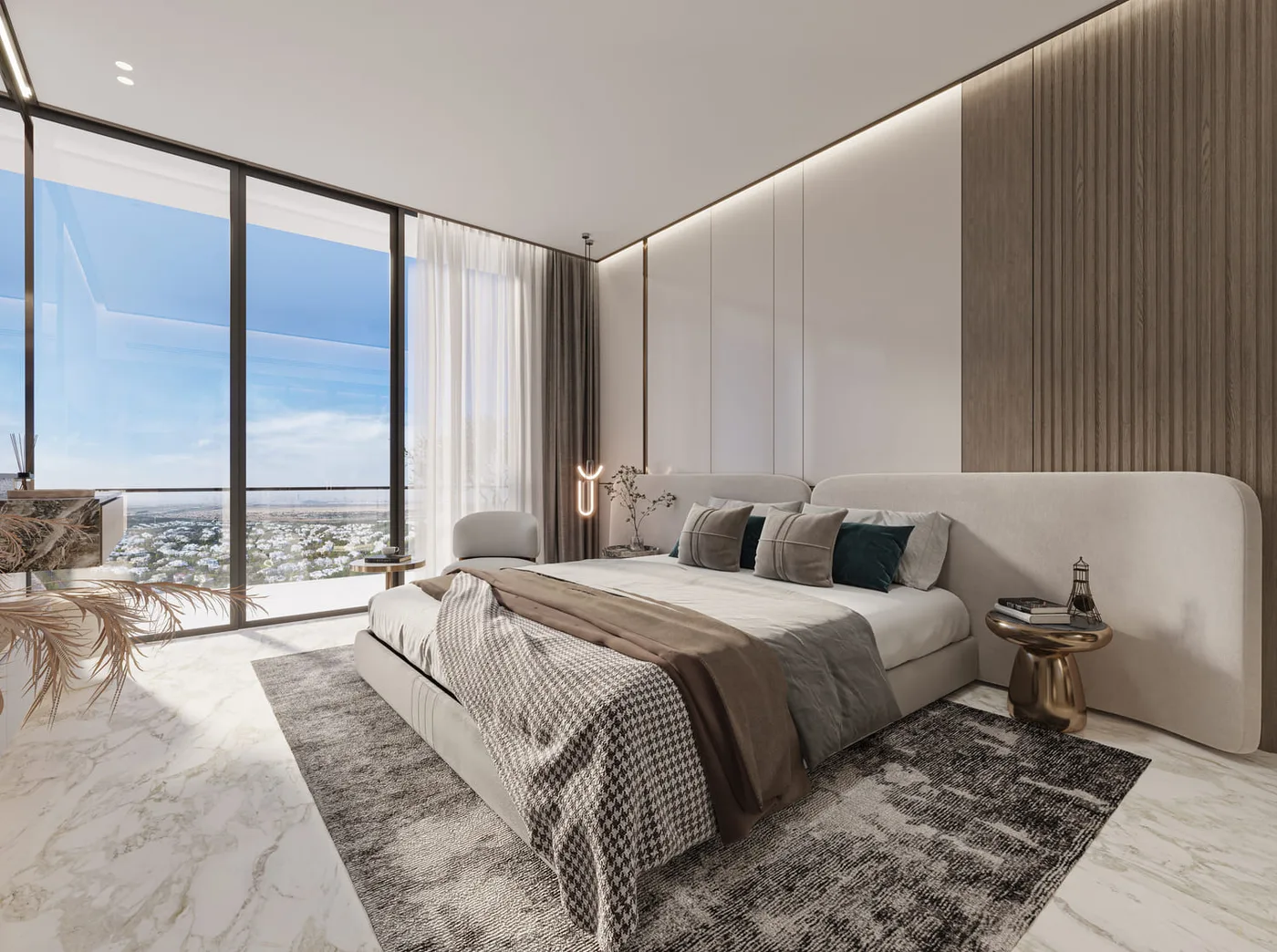 Interior render at Samana Barari Heights.