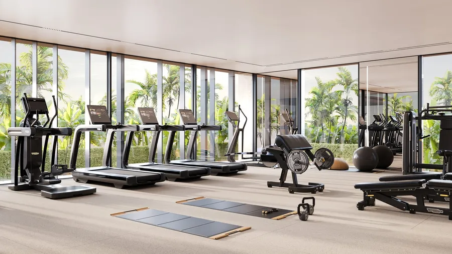 Gymnasium By Technogym at Mira Villas by Bentley Home.