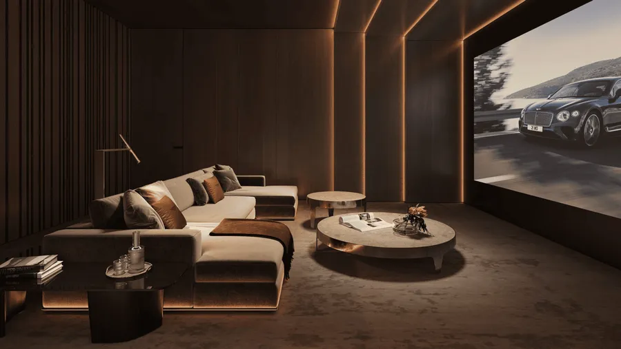 Mansion Private Cinema at Mira Villas by Bentley Home.
