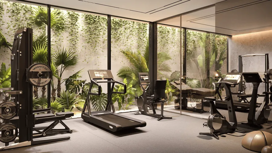 Mansion Private Gym at Mira Villas by Bentley Home.