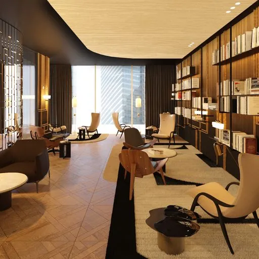 Library at The Ritz-Carlton Residences.