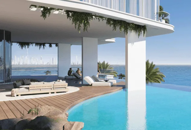 Sunken Cabanas at Hatimi Residences.