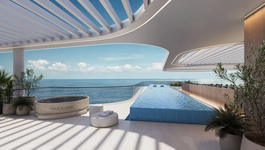 Cold Plunge & Rooftop Lap Pool at Esme Beach Residences.