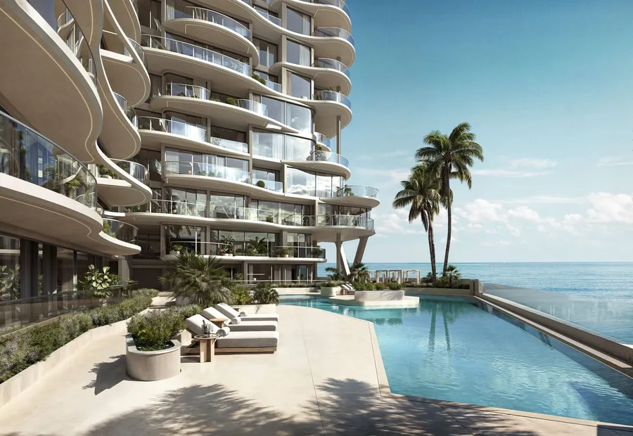 Family Pool With Cabanas at Esme Beach Residences.