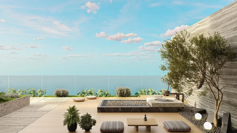 Outdoor Zen Room at Franck Muller Yachting.
