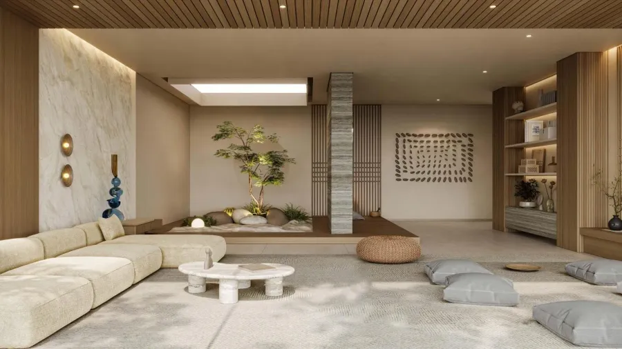 Indoor Zen Room at Franck Muller Yachting.