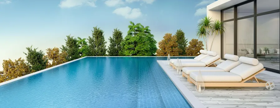Sun Loungers at Evora Residences.