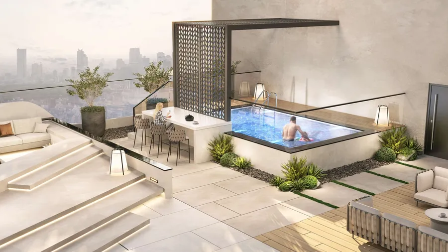 Rooftop Pool at 99 Parkplace.