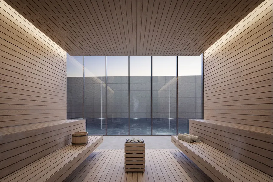 Sauna & Ice-Bath at Armani Beach Residence.
