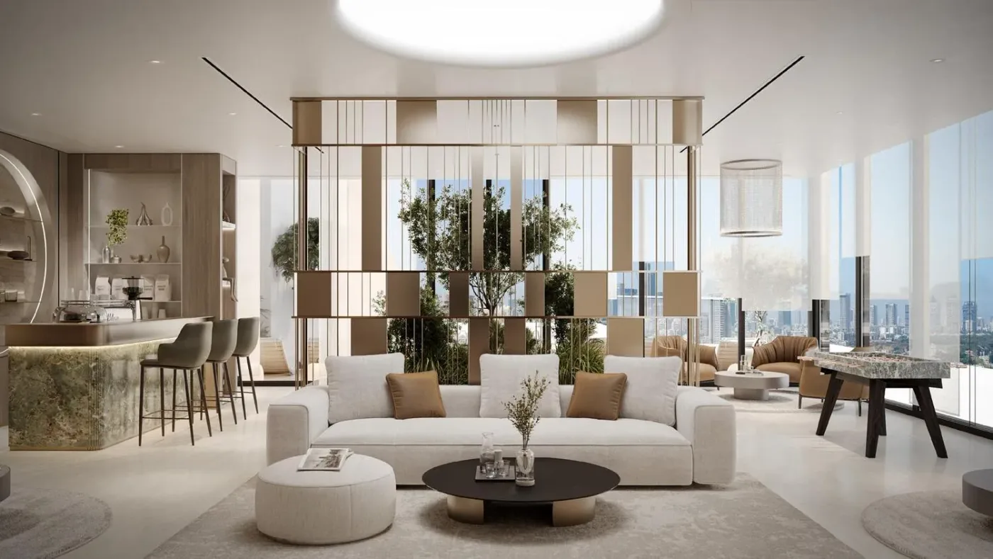 Interior render at Pearl House IV.