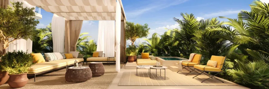 Private Terraces at Le Chateau Pietrus.