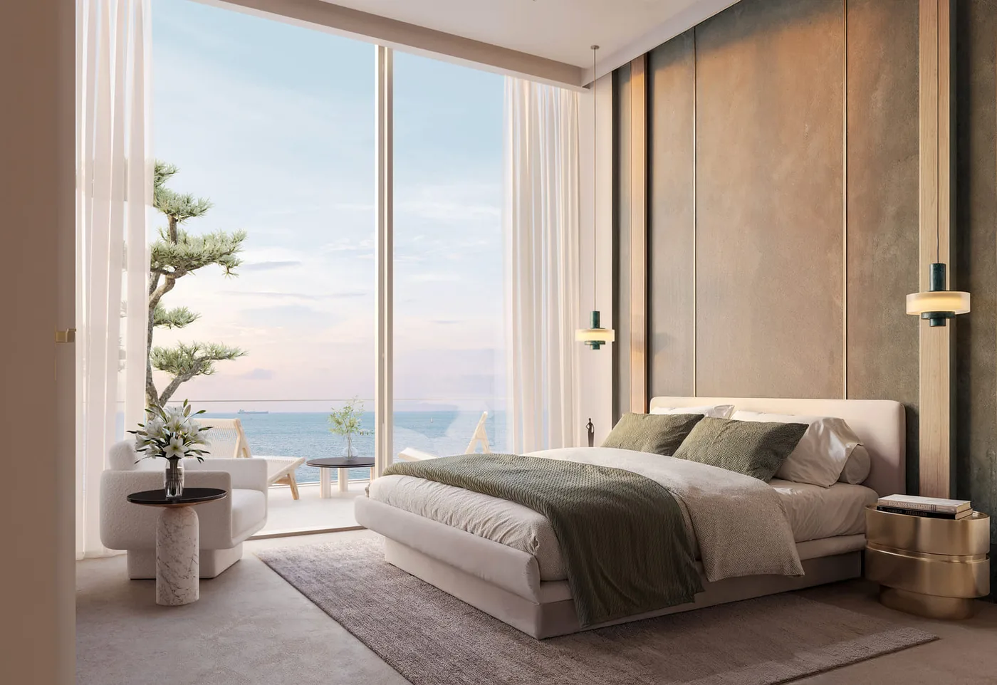 Interior render at Elle Residences.