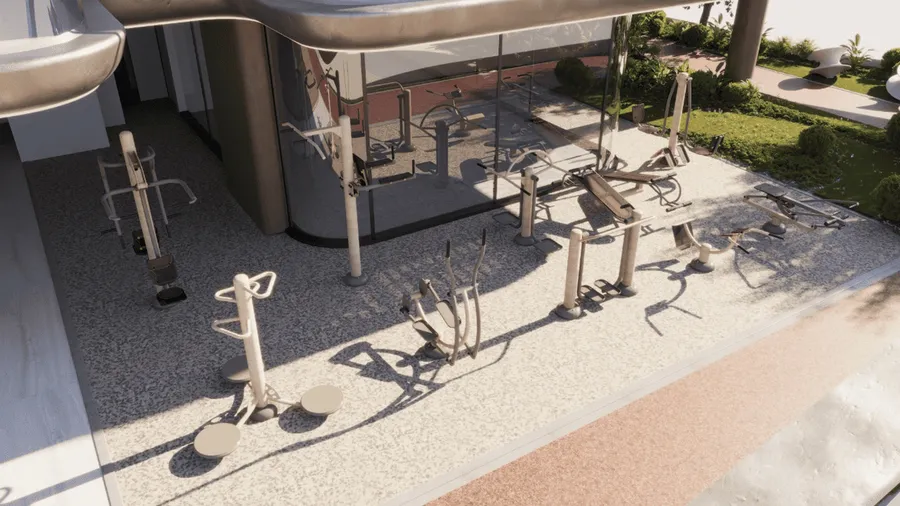 Outdoor Gym at Treppan Serenique Residences.