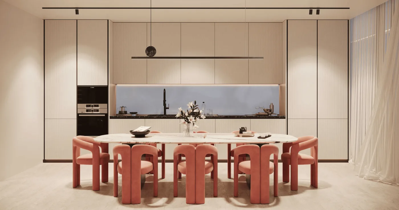 Interior render at Villa Del Garda.