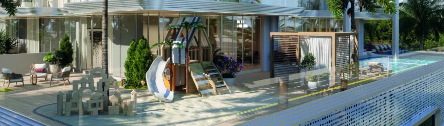 Outdoor Kids Play Area at Meriden Beach Residences.