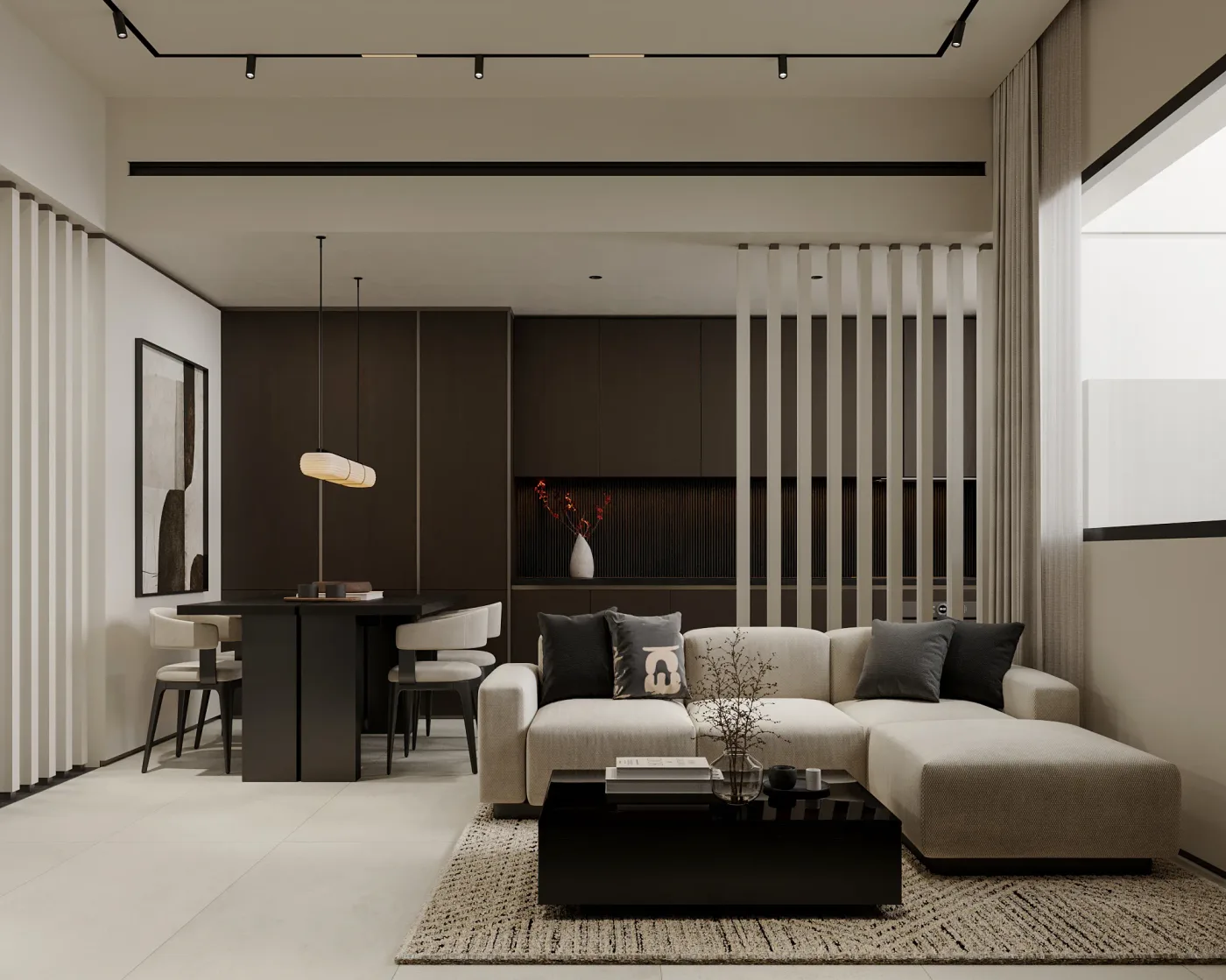 Interior render at Marea Residences.