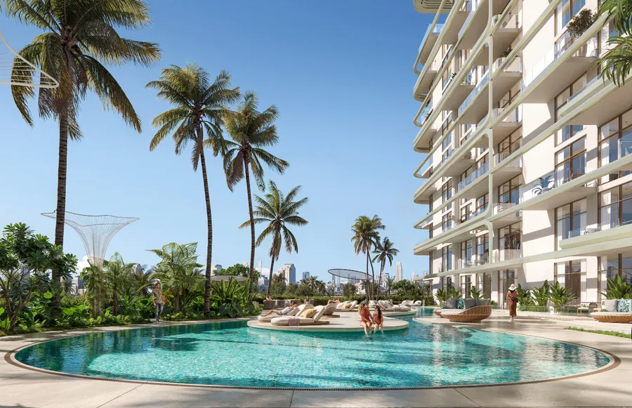 Lagoon Pool And Loungers at Arka Enclave Residences by Atmosphere Living.