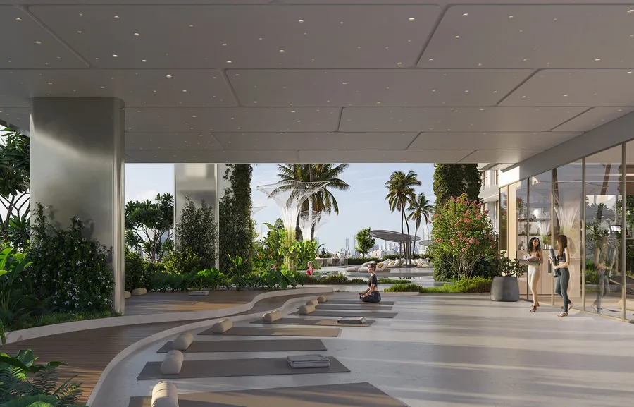 Outdoor Yoga Deck at Arka Enclave Residences by Atmosphere Living.