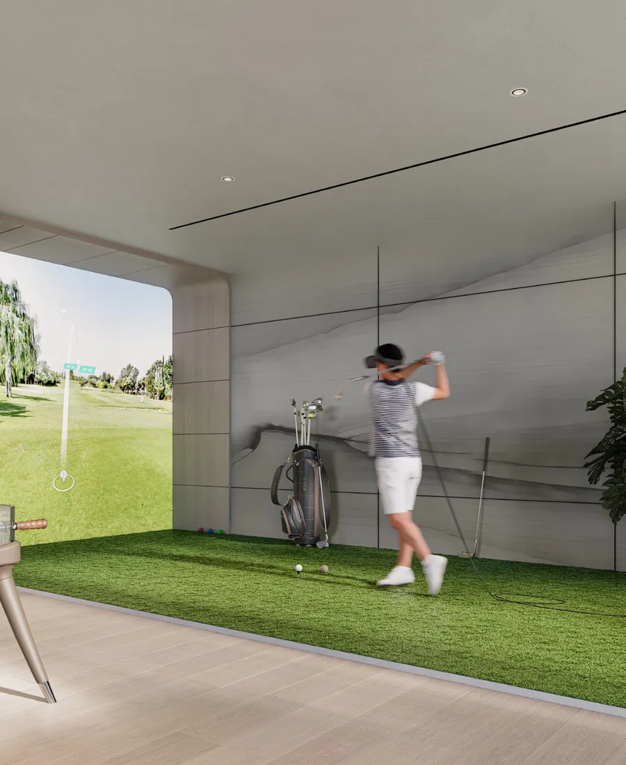 Golf Simulator at Arka Enclave Residences by Atmosphere Living.