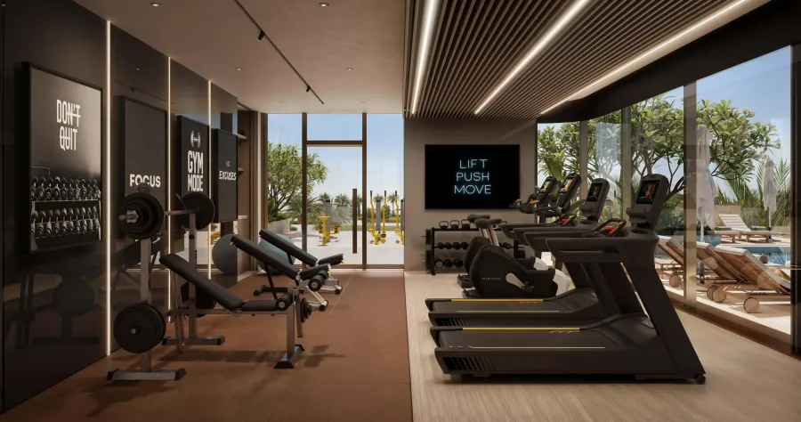 Gym at Flora Shore Beachside Residences.